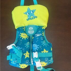 Speedo Infant Life Jacket in Teal and White